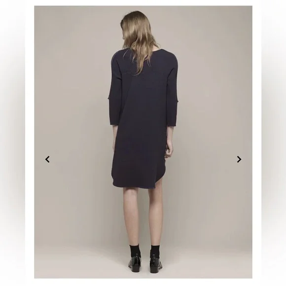 3.1 Phillip Lim Framed Silhouette Long Sleeve Navy Dress with pockets sz 4 - Picture 3 of 10